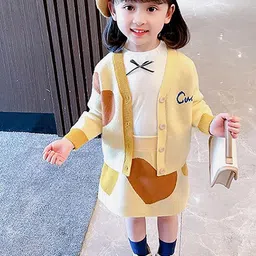 Little Surprise Box LLP Girls V-Neck Top With Skirt-picture-55