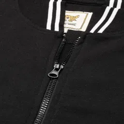 Campus Sutra Men Black Windcheater Varsity Jacket image 4