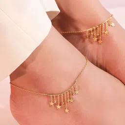 Zavya Pack Of 2 Gold-Plated 925 Pure Sterling Silver Anklets-picture-24