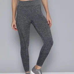 HRX by Hrithik Roshan Printed Rapid-Dry Antimicrobial Reflective Seamless Gym Tights image 2