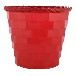 Kuber Industries Red & Grey 3 Pieces Brick Patterned Planters image 5