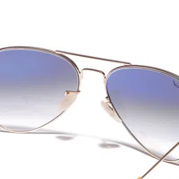 RESIST EYEWEAR Unisex Blue Lens & Gold-Toned Aviator Sunglasses with UV Protected Lens image 2