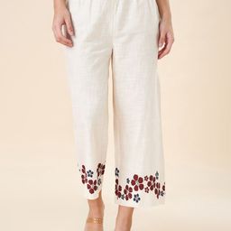 RANGMANCH BY PANTALOONS Women Pure Cotton Floral Printed Flared Trousers-picture-23