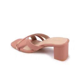 DressBerry Womens  Textured Party Block Sandals with Bows image 4