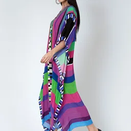 First Resort by Ramola Bachchan Geometric Print Crepe Maxi Dress image 3