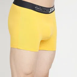 UnderJeans by Spykar Men Pack Of 2 Yellow & Grey Solid Trunks UJEPTC056YELLOWDKGREY image 5