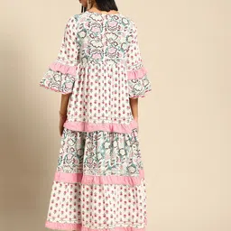 RANGMAYEE Ethnic Motifs Layered A-Line Maxi Ethnic Dress image 5