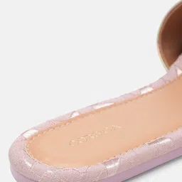 CORSICA Women Animal Textured Iridescent Effect Open Toe Flats image 2