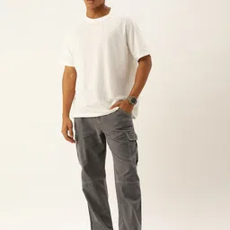 Bene Kleed Men Relaxed Fit Cotton Cargos Trousers with Contrast stitch image 5
