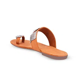 TRYME Women Colourblocked Ethnic Open Toe Flats with Buckles image 5