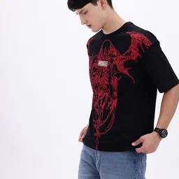 Kook N Keech Printed Drop-Shoulder Sleeves Pure Cotton Oversized T-shirt image 4