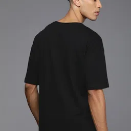 HRX by Hrithik Roshan Men Printed Oversized Drop-Shoulder Sleeves Pure Cotton T-shirt image 3