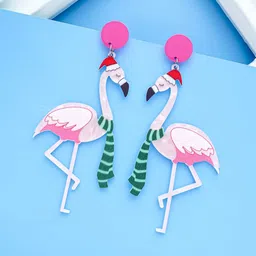 EVERSTYLISH The Flamingo Claus Flamingo Shaped Drop Earrings image 2