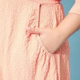 Athena Ample Plus Size Textured Peter Pan Collar Fit & Flare Dress image 4