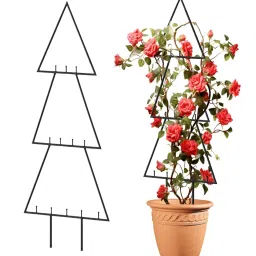 ecofynd Black Triangle Planter Stand For Climbing Plants image 3