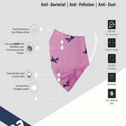 VEA Blue Pack Of 2 Soft Cotton 5 Layered Filtration Face Mask image 3