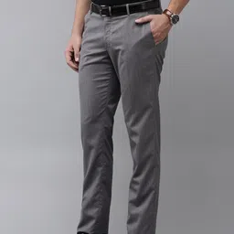Arrow Men Houndstooth Checks Tapered Fit Formal Trousers image 2