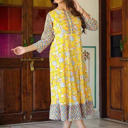 YASH GALLERY Floral Printed Maternity A-Line Midi Dress image 2