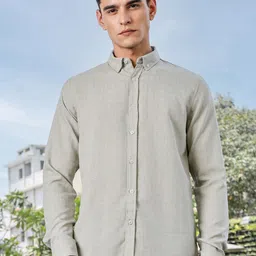 Thomas Scott Men Premium Fit Button-Down Collar Textured Casual Shirt image 2