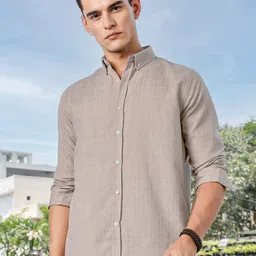 Thomas Scott Men Premium Fit Button-Down Collar Textured Casual Shirt image 5