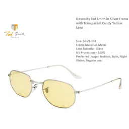 Ted Smith Unisex Yellow Lens Asymmetric Sunglasses with UV Protected Lens HEXON_C4 image 3