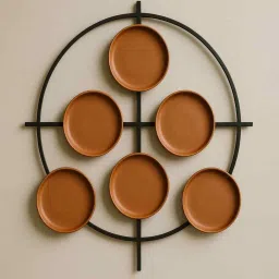 the handicraftian (Set Of 6 )Terracotta Wallplate 11 Inches image 1