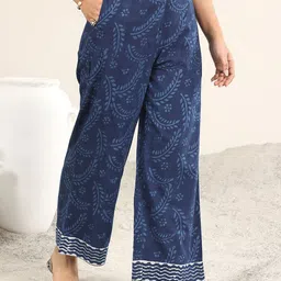 Libas Floral Printed Round Neck Straight Kurta With Palazzos And Dupatta image 5