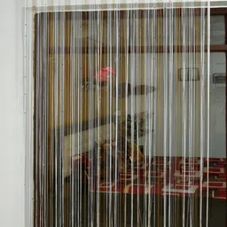 Homefab India String Beige 2 Pieces Thread Strings Sheer Door Curtains-picture-32