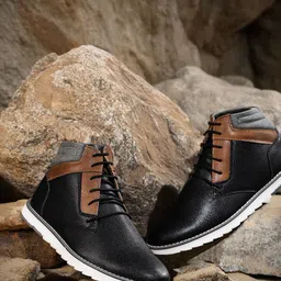 The Roadster Lifestyle Co. Men Textured Mid-Top Regular Boots-picture-29