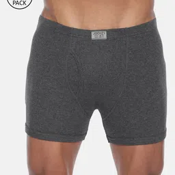 Jockey Men Pack of 2 Solid Charcoal Grey Modern Fit Trunks 8008-0205 image 1