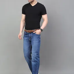 LOUIS STITCH Men Relaxed Fit Light Fade Stretchable Jeans image 3