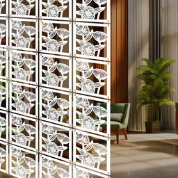 olive tree White Engineered Wood Hanging Room Dividers image 2