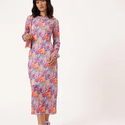 DressBerry Girly Glam Soft Net Floral Printed Maxi Dress Comes With Inner Slip image 5
