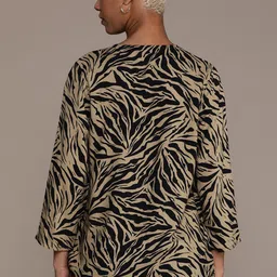 Roadster Animal Print Roll-Up Sleeves Shirt Style Top image 4