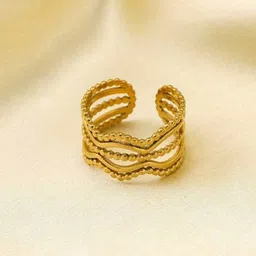 EL REGALO Gold-Plated Layered Adjustable Finger Ring image 1