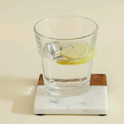 house this Faye White & Brown Marble & MDF (Set of 4) Table Coaster image 2