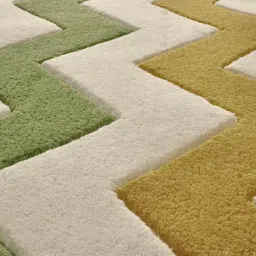 little looms Multicolor Abstract Wool 3 ft x 5 ft Kids Carpet image 4