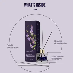 aromahpure Lavender Reed Diffuser With 6 Fiber Reed Sticks image 5