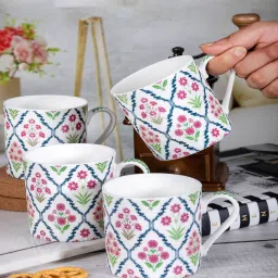 Glamorous Glass Tea Cups (Set of 2) by Goodhomes image 2