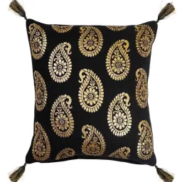 ode & cleo Black Cotton Traditional 18x18 inches Cushion Covers (Pack of 2) image 5