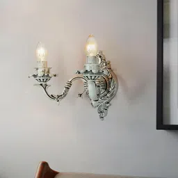 fos lighting Aluminium Candle Wall Light (White) image 2