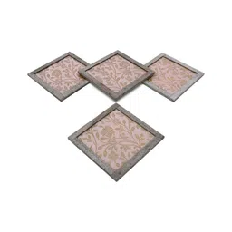 home yarn Vena Beige blended silk 4 Pcs Coasters image 3