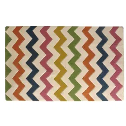 little looms Multicolor Abstract Wool 3 ft x 5 ft Kids Carpet image 2