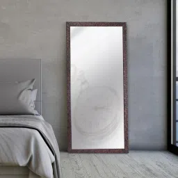 k k glass & aluminium Rectangle (24X60) Brown Floor Mirror image 1