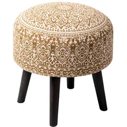 nestroots Botanic Fabric Seating Stool In Yellow Color image 3