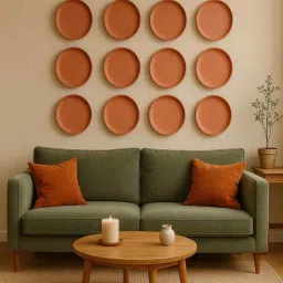 the handicraftian (Set Of 12 )Terracotta Wallplate 8 Inches image 4