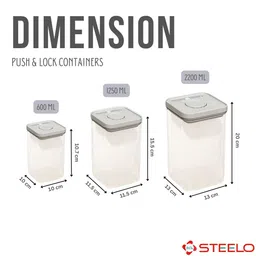 steelo (Pack of 3) SoFresh Push & Lock Container image 5