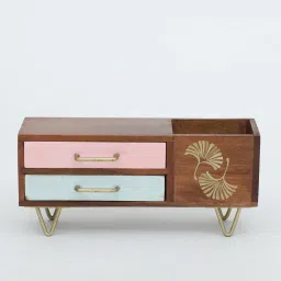 ons interior industry 2 Drawer Multi-Uses Brown Colour Wood Boxes image 3