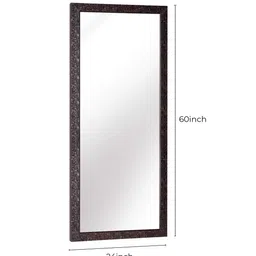 k k glass & aluminium Rectangle (24X60) Brown Floor Mirror image 2