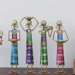 decorum Narega Doll Set Of 4 Multicolour Iron Figurines image 1